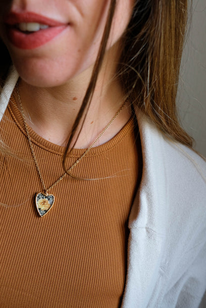 Collana cuorino rosa gialla